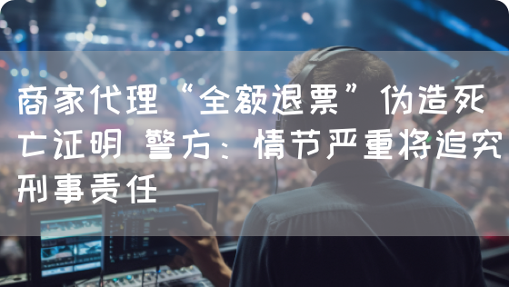 商家代理“全额退票”伪造死亡证明 警方：情节严重将追究刑事责任