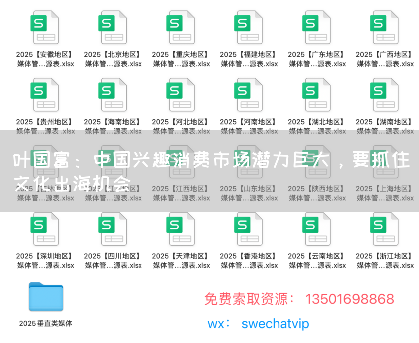叶国富：中国兴趣消费市场潜力巨大，要抓住文化出海机会(图1)