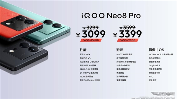iQOO Neo8 Pro发布：全球首发天玑9200+ 3099元起(图5)